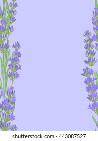 Seamless pattern with lavender flowers. Bright vector seamless background with sprigs of lavender.