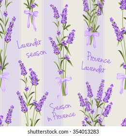 Seamless pattern of lavender flowers on a white background. Watercolor pattern with Lavender for fabric swatch. Seamless pattern for fabric. Vector illustration.