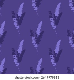 Seamless pattern of lavender in violet and purple shades. Ideal for textile, home decor, banner, cover, etc