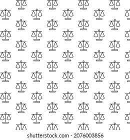 Seamless pattern of law in white background with mini doodle (icon). Vector Illustration