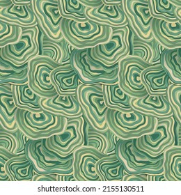 Seamless pattern with layered wood fungus texture. Surreal abstract background in natural colors. Vector illustration.