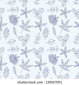 Seamless pattern with leaf, abstract leaf texture, endless background