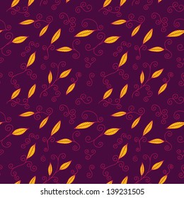 Seamless pattern with leaf, abstract leaf texture, endless background.