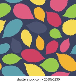 Seamless pattern with leaf, autumn leaf background. Abstract raspberry leaf texture, endless blackberry leaf background. Endless floral ornament.  Floral backdrop. Autumn template.