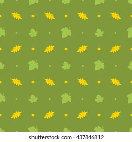 Seamless pattern with leaf. Autumn background in vector