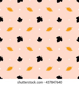 Seamless pattern with leaf. Autumn background in vector