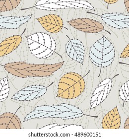 Seamless pattern with leaf. Autumn leaf background.