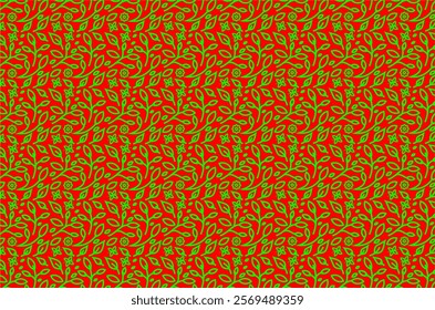 Seamless pattern of leaf background. Decorative foliage pattern. Nature-themed background with green leaves. Seamless leaf texture design. Green leaves pattern in minimalist style.