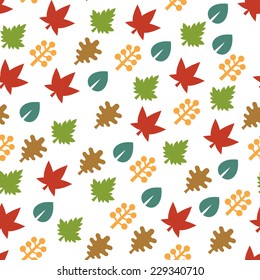 Seamless Pattern with Leaf Background. Vector illustration