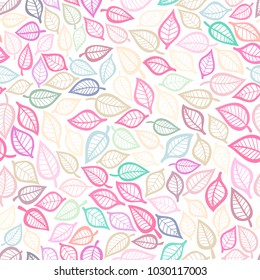 Seamless pattern with leaf. Botanical floral backdrop.