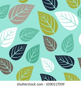 Seamless pattern with leaf. Botanical floral backdrop.