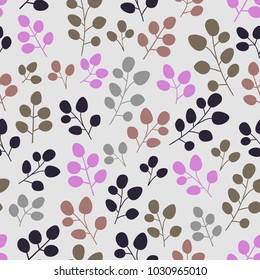 Seamless pattern with leaf. Botanical floral backdrop.