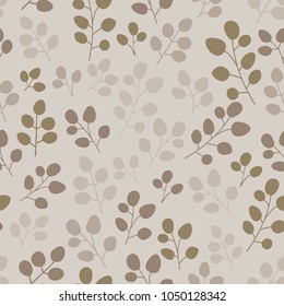 Seamless pattern with leaf. Botanical floral backdrop.