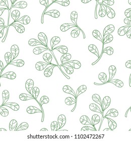 Seamless pattern with leaf. Botanical floral backdrop.
