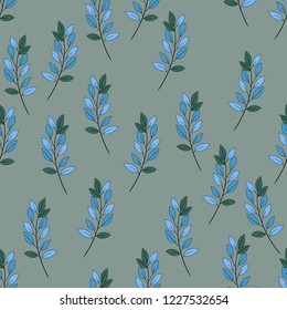 Seamless pattern with leaf. Botanical floral backdrop.