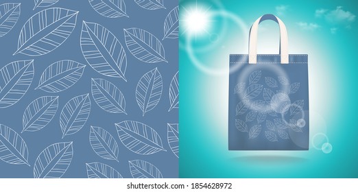 Seamless pattern with leaf. Botanical floral backdrop.