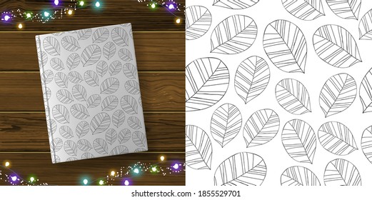 Seamless pattern with leaf. Botanical floral backdrop.
