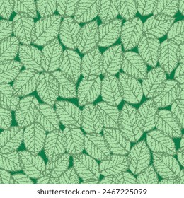 Seamless pattern of leaf in bright color tone. It is presented through the positioning of free pattern. This format is suitable for printing on fabric, textiles, ceramic tiles and paper products.