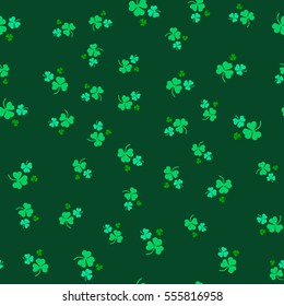Seamless pattern of leaf clover. St.Patrick 's Day. Vector illustration.