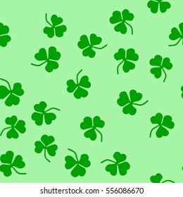 Seamless pattern of leaf clover. St.Patrick 's Day. Vector illustration.