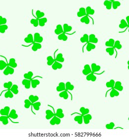 Seamless pattern of leaf clover. St.Patrick s Day. Vector illustration.
