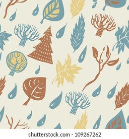 Seamless pattern with leaf and colors Wallpaper, background