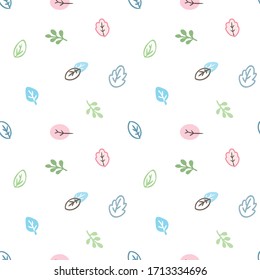Seamless Pattern of Leaf Design on White Background