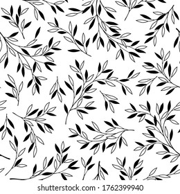 Seamless pattern of a leaf designed simply,