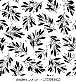 Seamless pattern of a leaf designed simply,