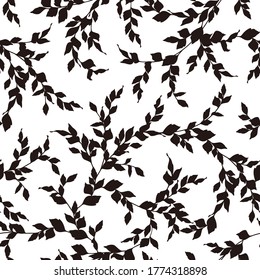 Seamless pattern of a leaf designed simply,