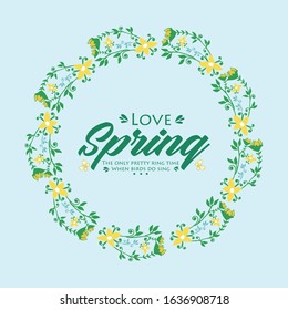 Seamless pattern of leaf and floral frame with modern style, for love spring greeting card concept. Vector