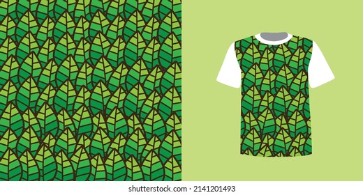 Patrón sin foco con hoja como motivo para la industria textil, o camiseta, papel tapiz y otros