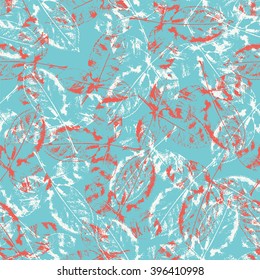 Seamless pattern. Leaf rose silhouette background.