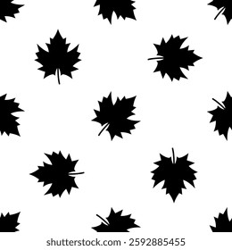 Seamless pattern leaf silhouettes. Autumn leaf repeat background. Vector illustration