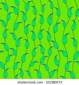 Seamless pattern with leaf and tendril