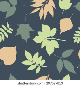 Seamless pattern with leaf trees.