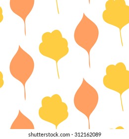 A seamless pattern with leaf various  on the white background