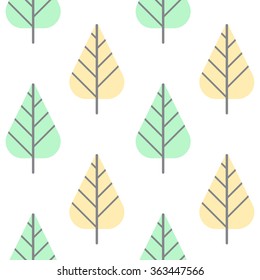 A seamless pattern with leaf various  on the white background