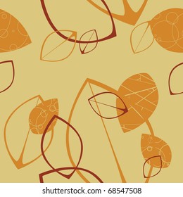 A seamless pattern with leaf in warm colors