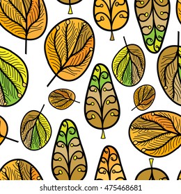 A seamless pattern with leaf,autumn background. Can be used for wallpaper, pattern fills, web page background,surface textures
