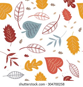 A seamless pattern with leaf,autumn leaf background. Eps.