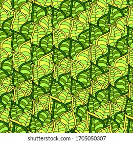Seamless pattern with leafs. Botanical elements. Vector illustration