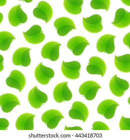 Seamless pattern with a lot of leafs. Isolated on white background. Clipping paths included.