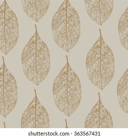 Seamless pattern with leafs prints.