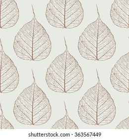 Seamless pattern with leafs prints.