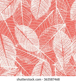 Seamless pattern with leafs prints.