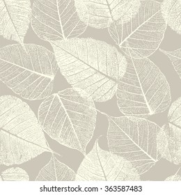 Seamless pattern with leafs prints.