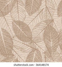 Seamless pattern with leafs prints.