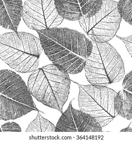 Seamless pattern with leafs prints.