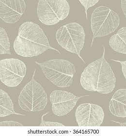 Seamless pattern with leafs prints.